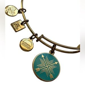 ALEX AND ANI Direction Union Bond Charity Gold Plated Arrow Turquoise Bracelet